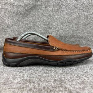 ✅Allen Edmonds Boulder Loafers Mens 9.5D Brown Leather Slip-On Driving Moc/Shoes